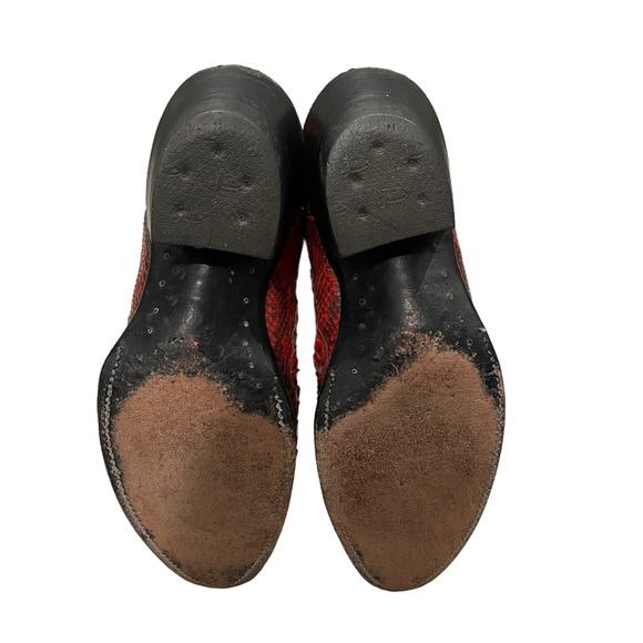 Justin Snakeskin and Leather Western Boots, Sz 5.5 - Picture 16 of 16